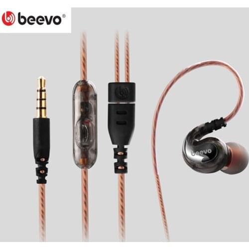 Beevo Running Sport Headphones HIFI 9D Earphone 3.5MM In-ear DJ heavy subwoofer Earbud with Microphone & Remote For iPhone