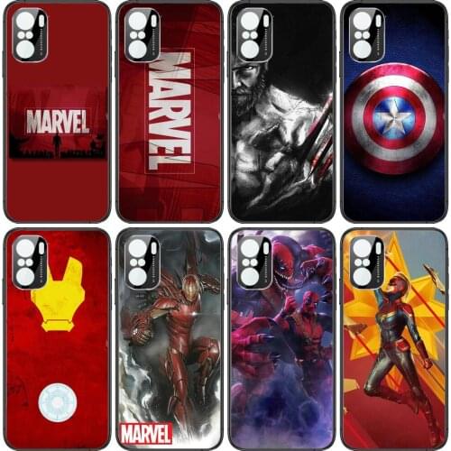 Marvel Phone Case For xiaomi redmi POCO F1 F2 F3 X3 Pro M3 9C 10T Lite NFC Anime Black Cover Silicone Back Prett mi 10 ultra cov