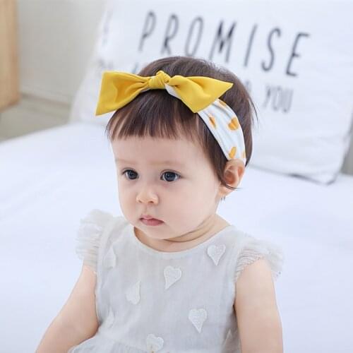 2020 New Childrens Hair Ribbon Polka Dot Chiffon Baby Headband Fashion Girl Hairband Bowknot Headwraps Turban Girls Headwear