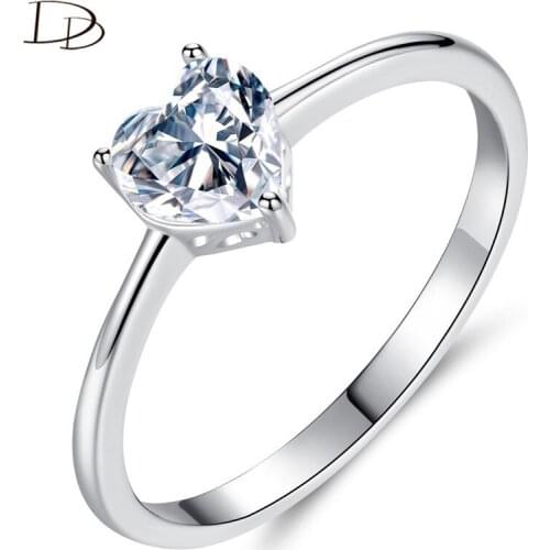 DODO Chic Heart AAA Zircon Wedding Rings For Women White Gold Color Fashion Jewelry Simple Design Romantic Anel Wholesale R416