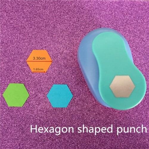 Free Ship 1.5 inch Hexagon EVA hole punch figure paper puncher for greeting card handmade scrapbook graph craft punch machine