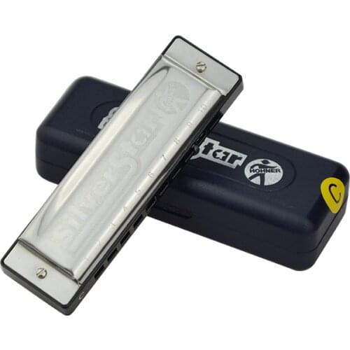 Harmonica 10 Holes Key of Tremolo C Harmonica Musical Instrument with Case Tune Standard Range for Beginners Children F13