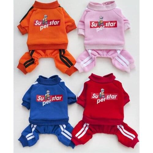 Pet Dog Jumpsuit Small Dogs Clothes Warm Dog Pajamas Puppy Romper Coat Hoodies For Chihuahua S-XXL Sport Clothing Pet Supplies