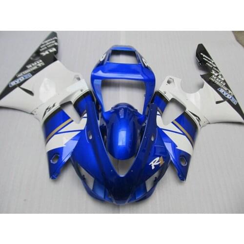 Motorcycle Fairing kit for YAMAHA YZFR1 98 99 YZF R1 1998 1999 YZF1000 yzfr1 98 99 ABS white blue Fairings set+gifts YK20