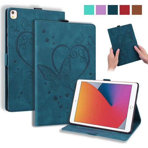 Emboss Butterfly Leather Cover for iPad 10.2 2020 2019 Case Wallet Tablet Funda for iPad 8th 7th Generation iPad 7 8 Case Coque