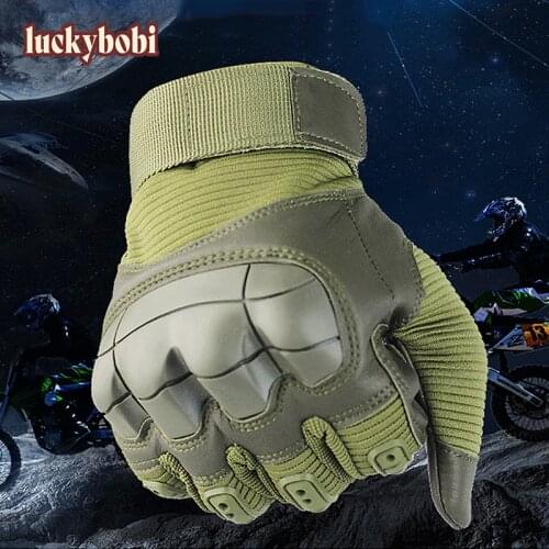 Touchscreen PU Leather Motorcycle Gloves Hard Knuckle Full Finger Protective Gear Racing Biker Riding Motorbike Moto Motocross