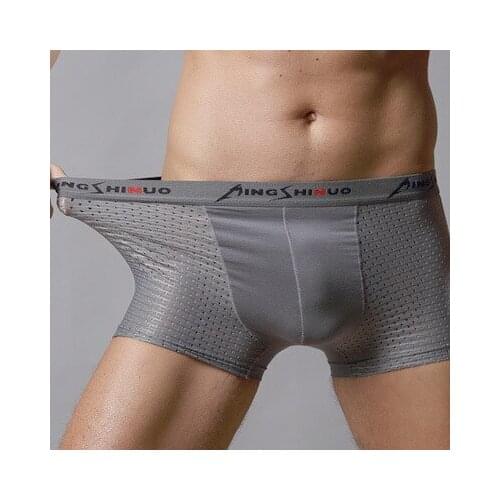 3XL Plus Size Mens Boxers Ice Silk Breathable net confortable elastic Boxer Shorts Underpants Male Hombre Boxer