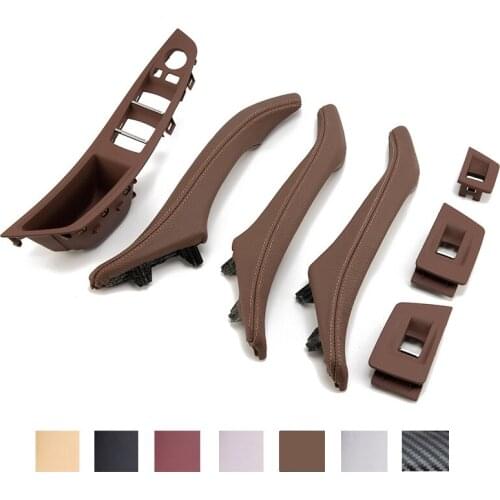 Genuine Leather LHD For BMW 5 Series F10 F11 F18 2010-2017 Car Interior Accessories Door Handle Inner Panel Pull Trim Cover