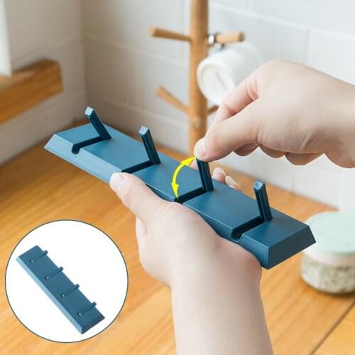 Non-marking Hole-Free Door Hook Bathroom Wall Row Hook Kitchen Tools Storage Rack for Room Decoration Wall Key Holder Frame