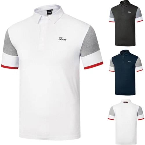 New Golf Wear Mens Summer Short-sleeved T-shirt Casual Loose Polo Shirt Golf Quick-drying Clothes