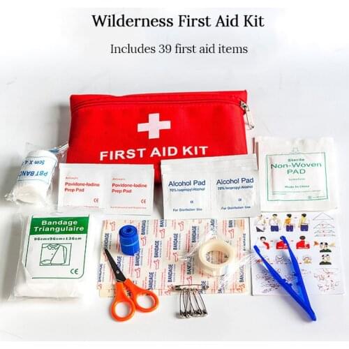 Camping Equipment 39 Pcs Outdoor In Distress Portable Medical Tool Tourism Hiking First-Aid Kit Survival Nursing Tourniquet