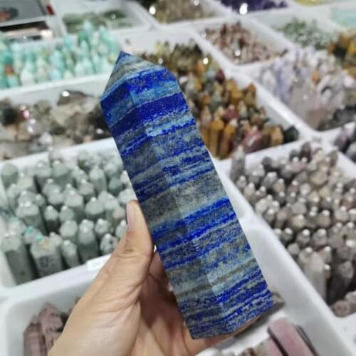 600~650mm Natural Lapis Lazuli Crystal Obelisk Tower gemstone Healing Point