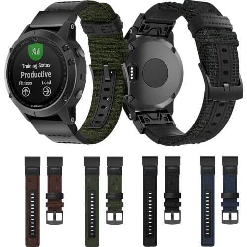 22 20 26mm Quick Release EasyFit for Garmin Fenix 6X 6 6S Pro 5 5X 5S Plus 3HR MK1 Canvas Strap for Forerunner 935 945 Watchband