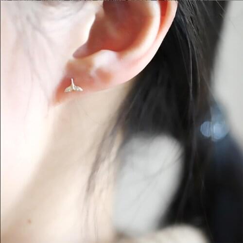 Earrings for Women Golden Fish Tail Earrings Womens Silver 925 Jewelry Womens Earrings Simple Girl Earrings 2021 Trendy