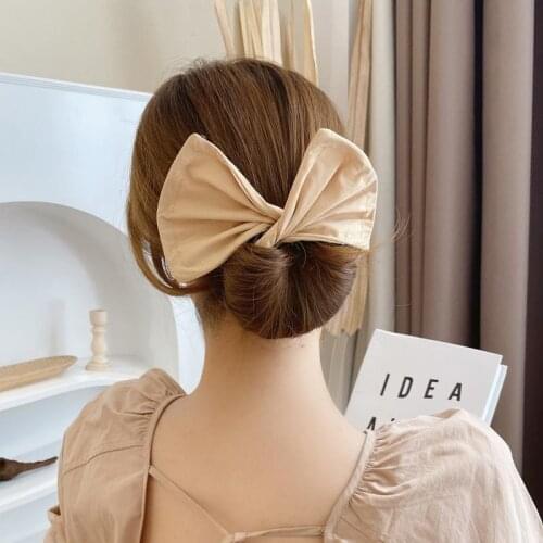 Twisted printed bowknot magic clip stewardess bud head rounded hair lazy designer style magic twisted lazy round hair