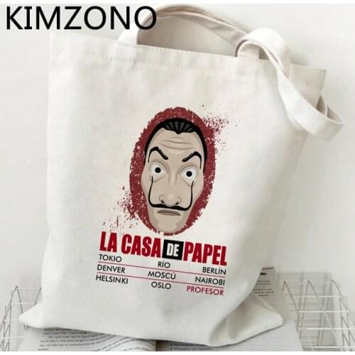 La Casa De Papel shopping bag jute bag canvas shopper bolso shopping recycle bag bag string shoping ecobag sac cabas sac tissu