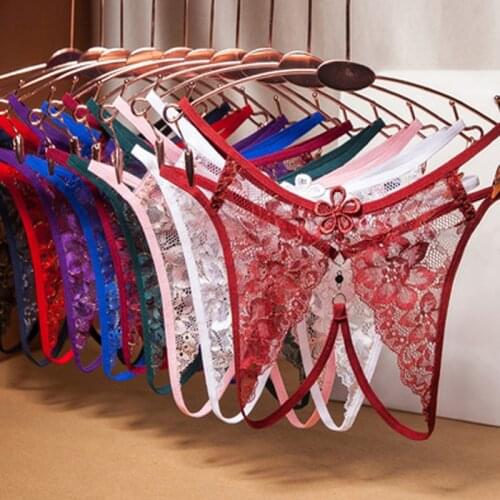 High Quality Ladies Sexy Lace Floral Panties Thong Lingerie Breathable Low Waist Slut Seamless Panties Women Underwear Lot