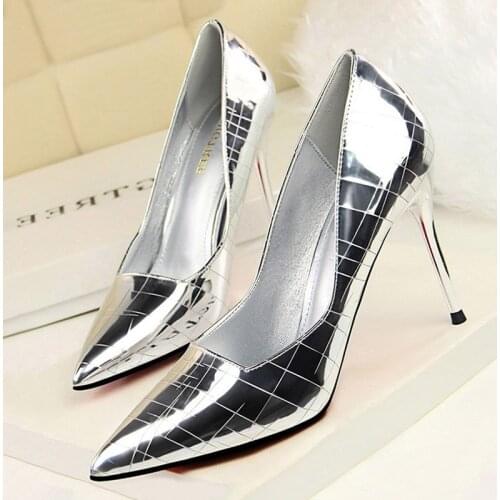 Shoes Fashion Women Pumps Patent Leather High Heels Shoes Women Stiletto Wedding Shoes Women Heels Plus Size 41 42 43