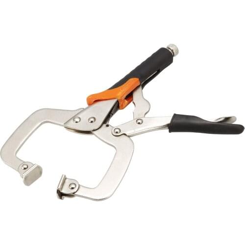 Uxcell C-Clamp Locking Pliers TPR Handle 11-inch Pliers with Swivel Pads