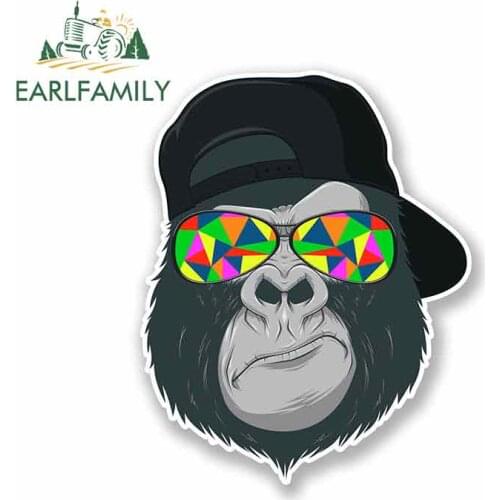 EARLFAMILY 13cm x 10.5cm for Cool Gorilla Funny Car Stickers Bumper RV VAN Fine Decal JDM Vinyl Car Accessories Graphics Oem
