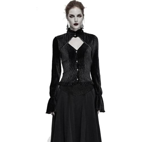 Autumn Winter V Neck Sexy Tops Shirts Office Work Blouse Solid Vintage Blouse Shirts Gothic Long Sleeve Blouse Women