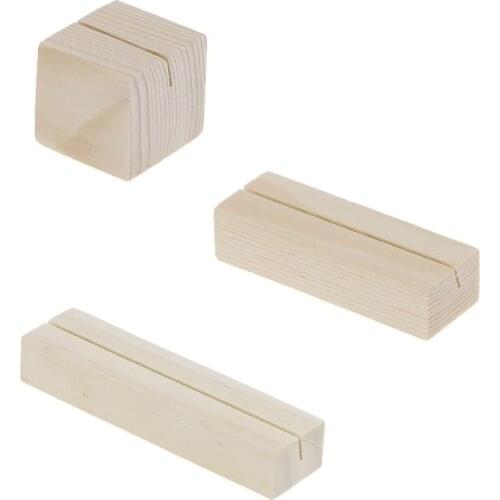 1PC Bevel Natural Wood Memo Clips Photo Holder Clamps Stand Card Desktop Message Crafts #723