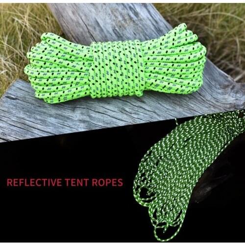 10m Outdoor Reflective Umbrella Rope 4mm Bundled Tent Rope Climbing Rope