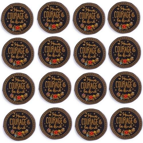 Prajna 10PCS Round Letter Flower Stripes Patches On Clothes Embroidery Patches For Clothing Iron On Patch DIY Clothing Stickers