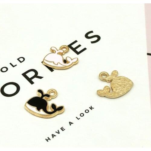 New 10pcs/Lot Fashion Charms Enamels Little Whale Pendant Making Hair Bracelet Necklace Jewelry Accessories DIY Crafts 2018 Hot
