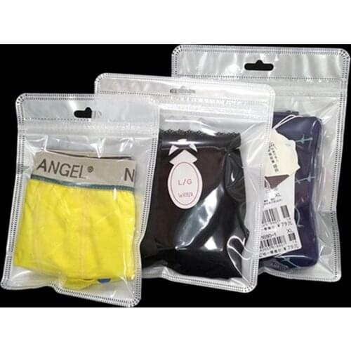 100pcs White transparent self-sealing zipper bag plastic packaging Pearl film bags reusable storage bag With Hang Hole