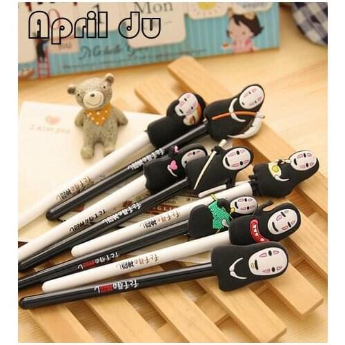 100pcs Studio ghibli No Face Kaonashi Anime Action Figures Pen Kids Toys