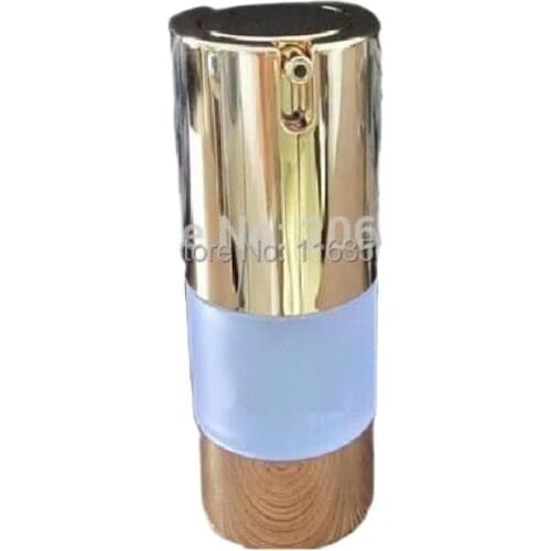 15ml frosted airless bottle with UV gold pump and gold bottom can be used for cosmetic package