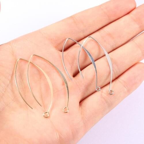 20pcs/lot Gold Rhodium Copper French V-shaped Earring Hooks Findings Ear Hook Wire Settings Base Settings For Jewelry Making