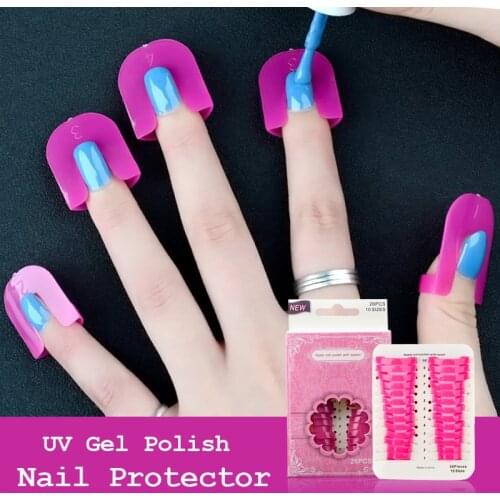 26pcs/set UV Gel Nail Art Protector Stencils Creative Beauty Nail Polish French Tips for DIY Nail Gel Protector Manicure Tools