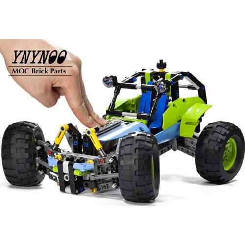 38001 Cars Monster Truck 2 In 1 Formula Buggy Off Road High Speed Car Big Foot Vehicle High-Tech Building Blocks Hobby Toys