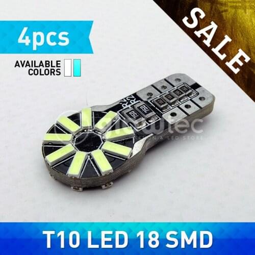 4pcs T10 W5W led canbus 194 168 3014 t10 18SMD Canbus No Error Car Auto LED Bulb Indicator Light GLOWTEC