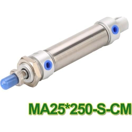 Airtac type MA25*250 MA Series Stainless Steel Mini Cylinder China Pneumatic Air Cylinder factory with OEM MA 25*250 ma25-250