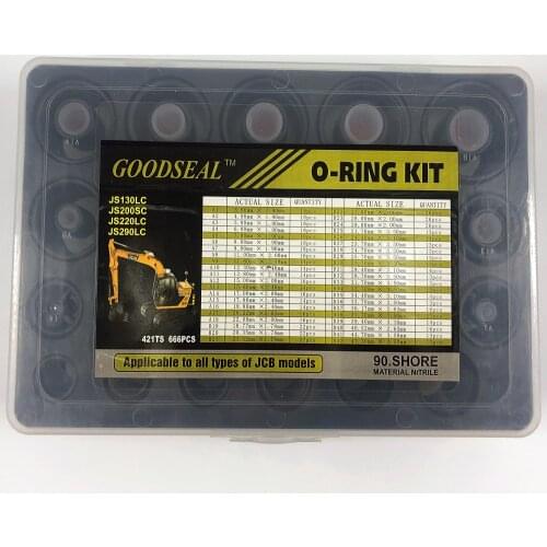 O-RING KIT FOR JCB O Ring kit for JCB Excavator JS130LC JS200SC JS220LC JS290LC BUND90 DUROMETER O-RING BOX