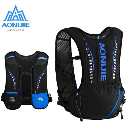 AONIJIE 2021 Newest C9102 Black Ultra Vest 5L Hydration Backpack Pack Bag Soft Water Bladder Flask Hiking Trail Running Marathon