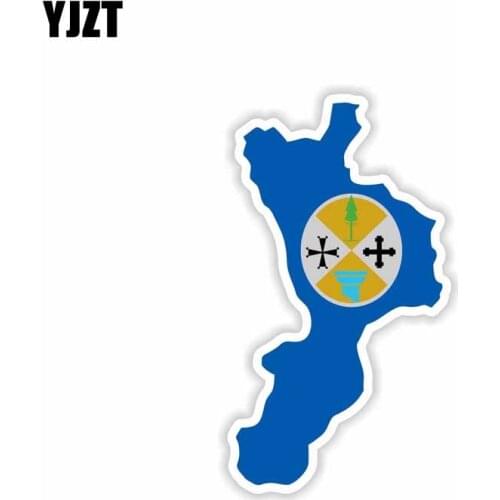 YJZT 7CM*12.7CM Car Styling Calabria Map Flag Car Sticker Helmet Body Decal 6-2180