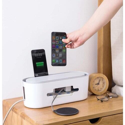 Large Wireless Wifi Router Box Plastic Cable Storage Box Case Power Strip Wire Management Socket Tidy Organizer