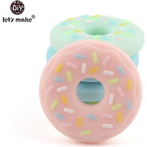 Lets Make Baby Silicone Teethers BPA Free Food Grade 1PC Dessert Donut Cookie DIY Pacifier Chain Accessories Beads Teething