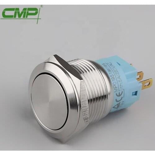 CMP 19mm Waterproof Stainless Steel Anti-Vandal Metal Reset Pushbutton Switches