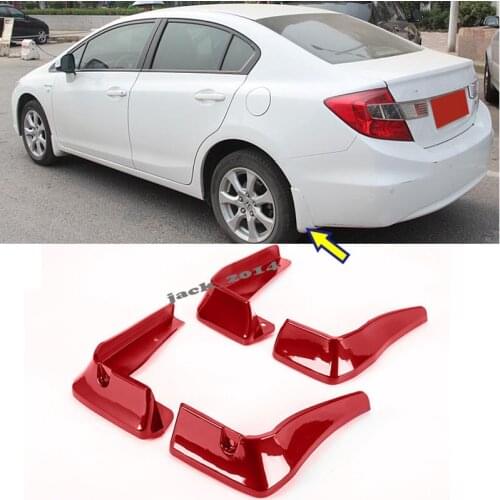 For Honda 9th Civic 2012 2013 2014 2015 4pcs ABS Paint Car Mud Flaps Splash Guards Fender Mud Guards