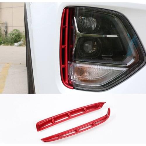 For Hyundai Santa FE IX45 2018 2019 2020 Headlight anti-fog Kit air intake trim exterior Car accessories ABS Red 2pcs