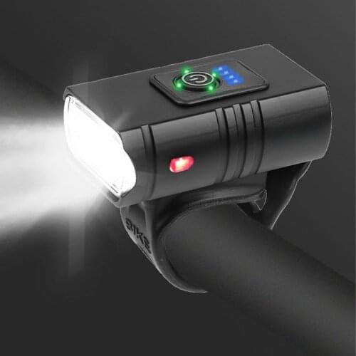 Powerful T6 Built-in USB Rechargeable Front Bike Lights Bicycle LED Light with Power Display Waterproof Night Ridding Lamp
