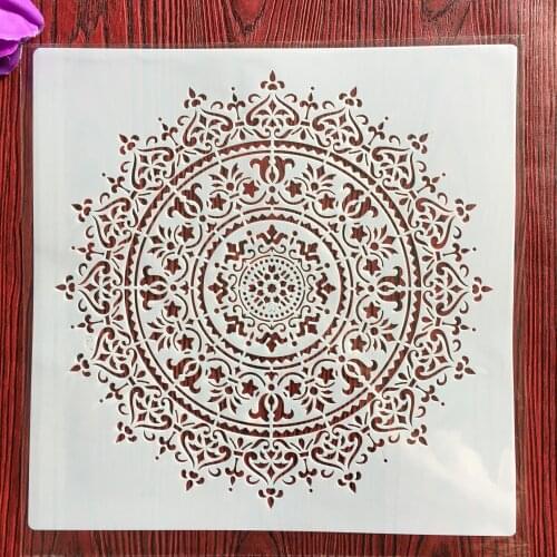 30 * 30cm size diy craft Buddhist lotus mold for painting stencils stamped photo album embossed paper card on wood, fabric,wall