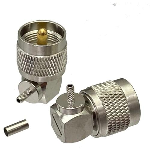 1Pcs Connector UHF PL259 male plug crimp RG174 RG316 LMR100 cable RIGHT ANGLE RF Coaxial