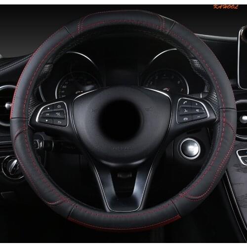 KAHOOL Leather Car Steering Wheel Cover For Kia Ceed Rio 3 4 Sportage Sorento Cerato Optima Picanto KX K