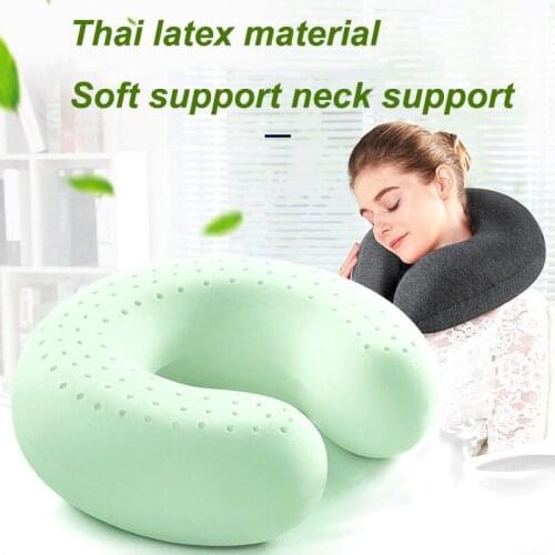 Latex U-shaped Neck Pillow Guard Body Office Napping Rest Support Head Rest Health Care Travel Airplane Comfortable Home Gift